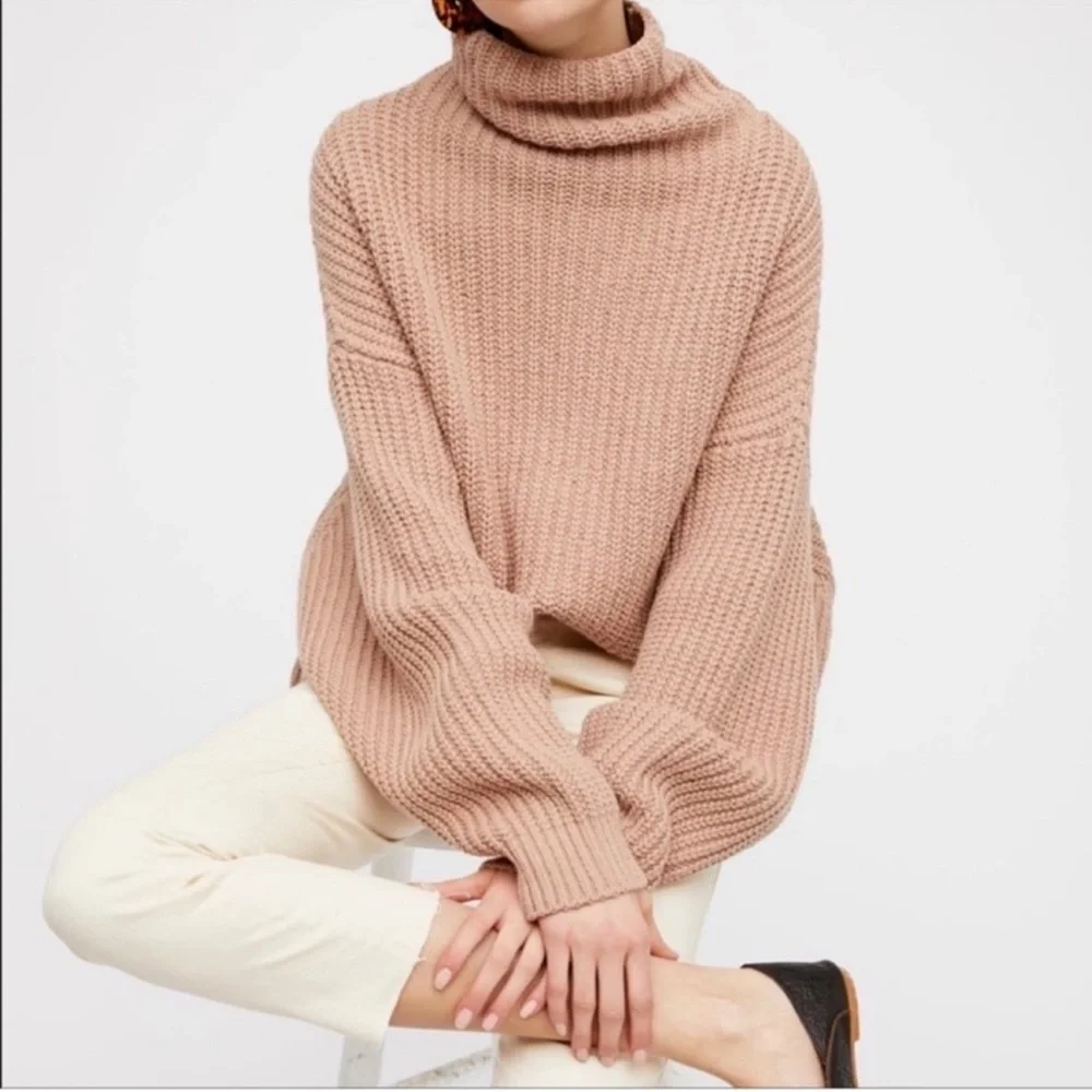 Free People Swim Too Deep Turtleneck Sweater XS